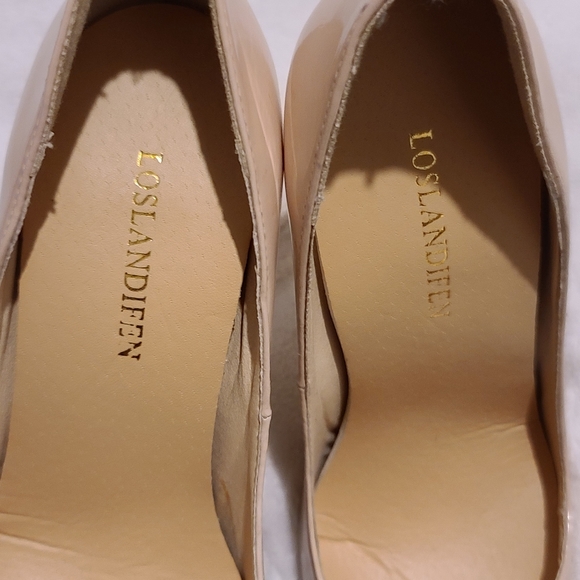 LOSLANDIFEN Pointy Toe Heel Pumps Pink Nude Size 35 - Picture 8 of 11